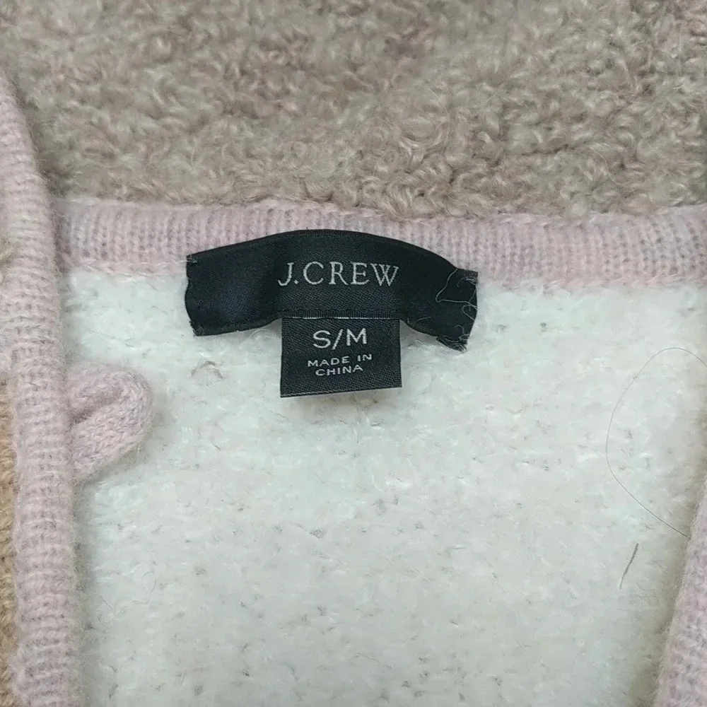 J. CREW Wool Blend Colorblock Sweater Hoodie Medium M